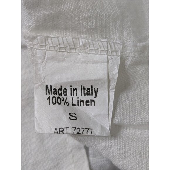Terzo Millennio Womens White 100% Linen Tunic Top Made In Italy Small - Picture 6 of 9